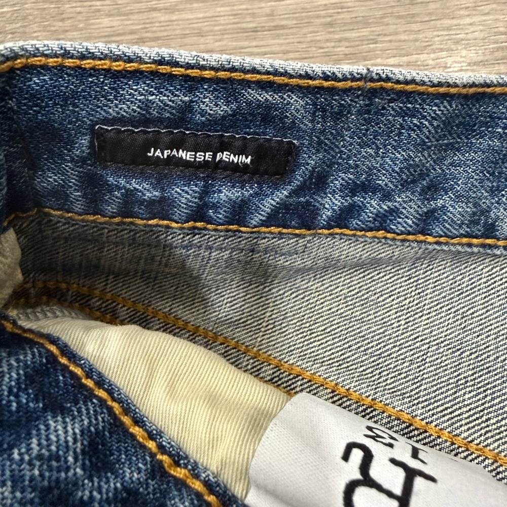 R13 Women's Straight Leg Distressed Jeans in Light Blue Wash - Picture 10 of 14